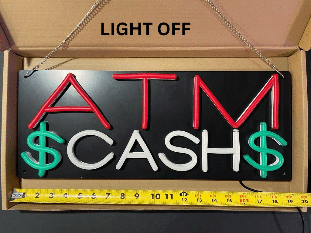 Neon ATM Sign ( Red, white, Green )
