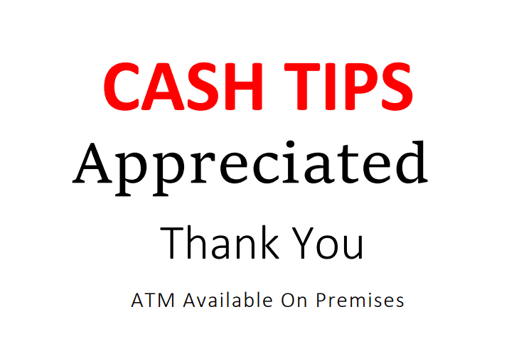 Cash tips signs for free - Only for Download