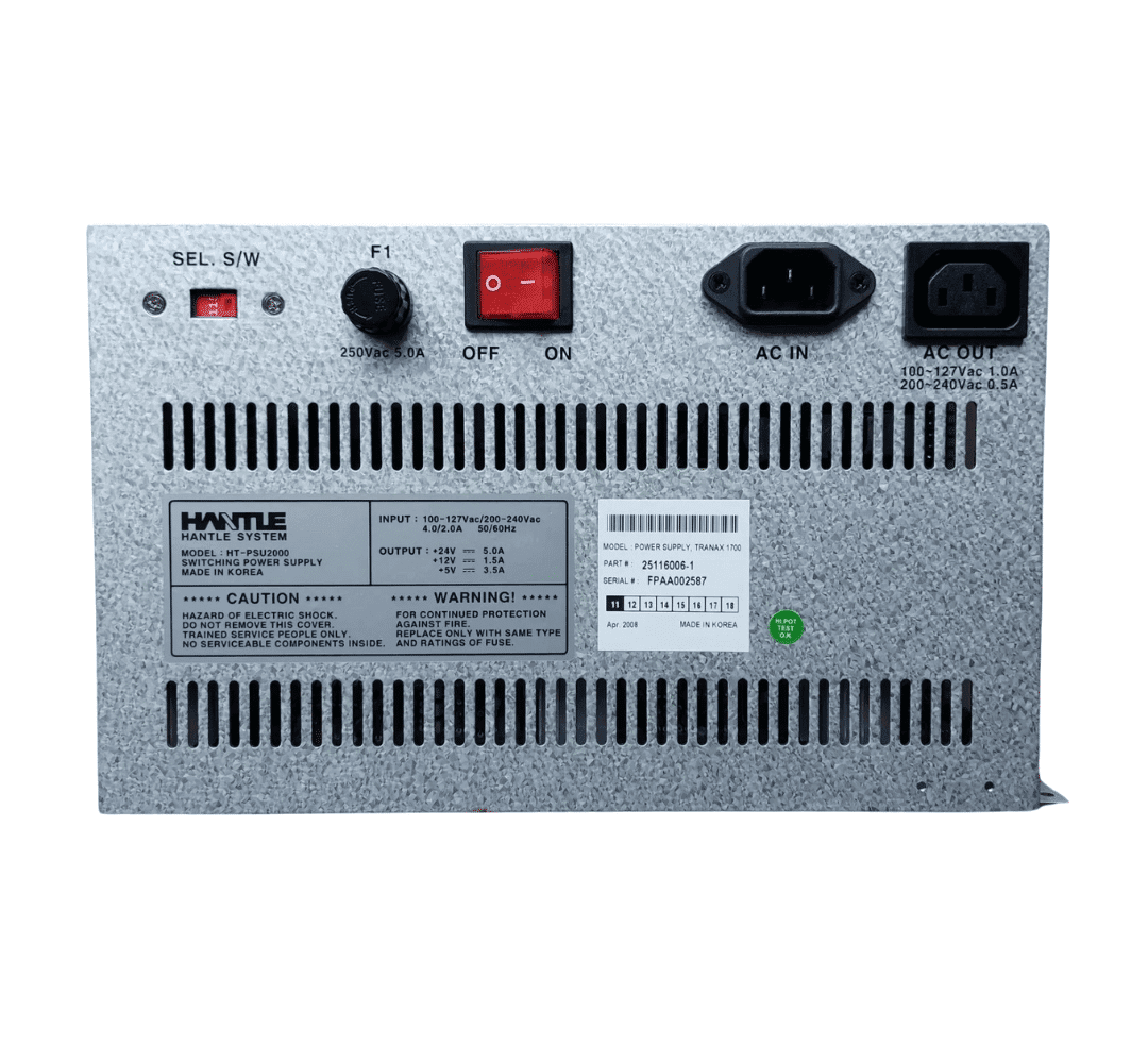 Hantle / Tranax Power Supply W/Topper Connector, Pn: 25116005-1, 251160061