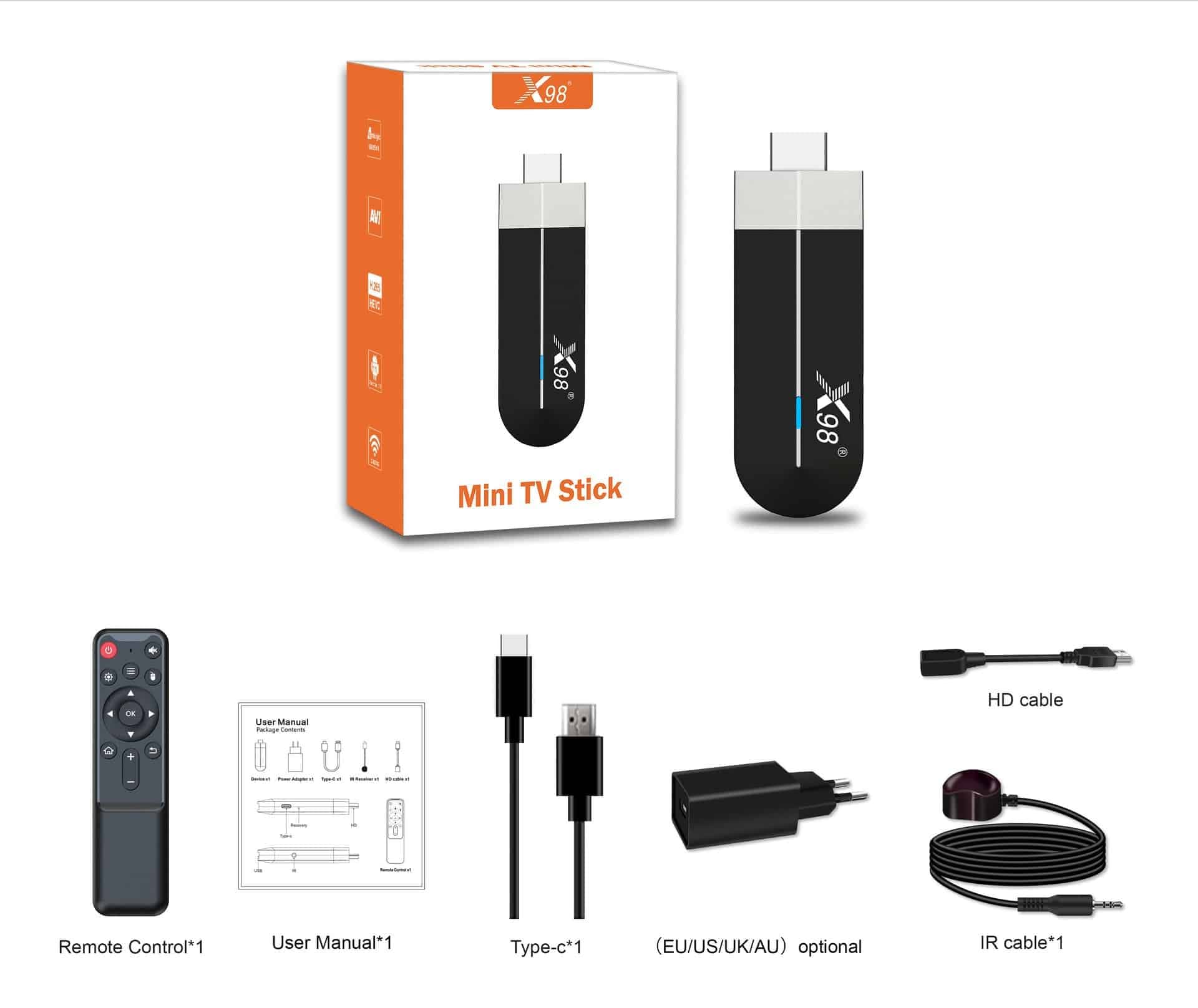 4GB+32GB Android 11 TV Stick 4K Ultra HD Streaming Media Player Quad-Core TV Box