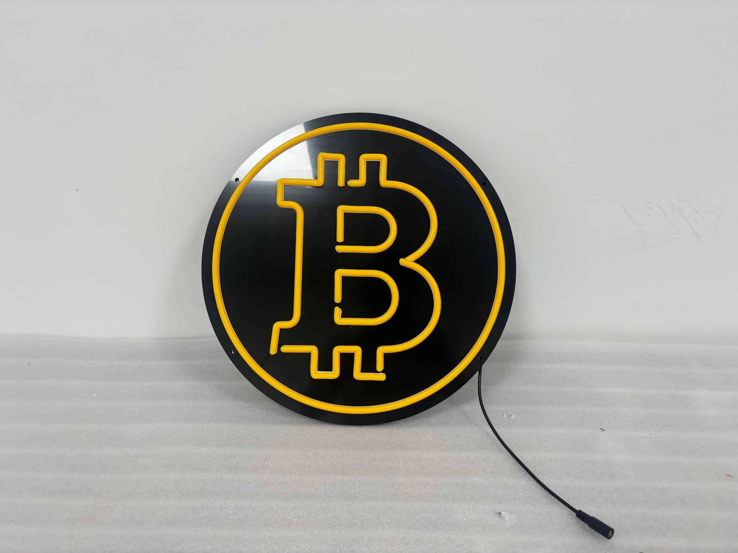 Round Bitcoin Neon Sign (Orange)