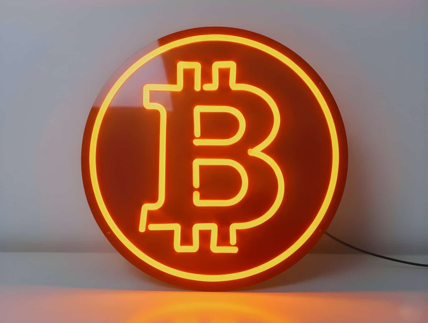 Round Bitcoin Neon Sign (Orange)