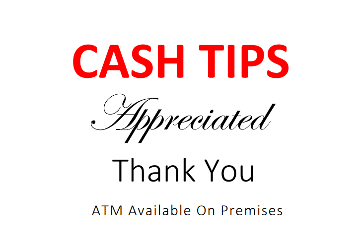 Cash tips signs for free - Only for Download